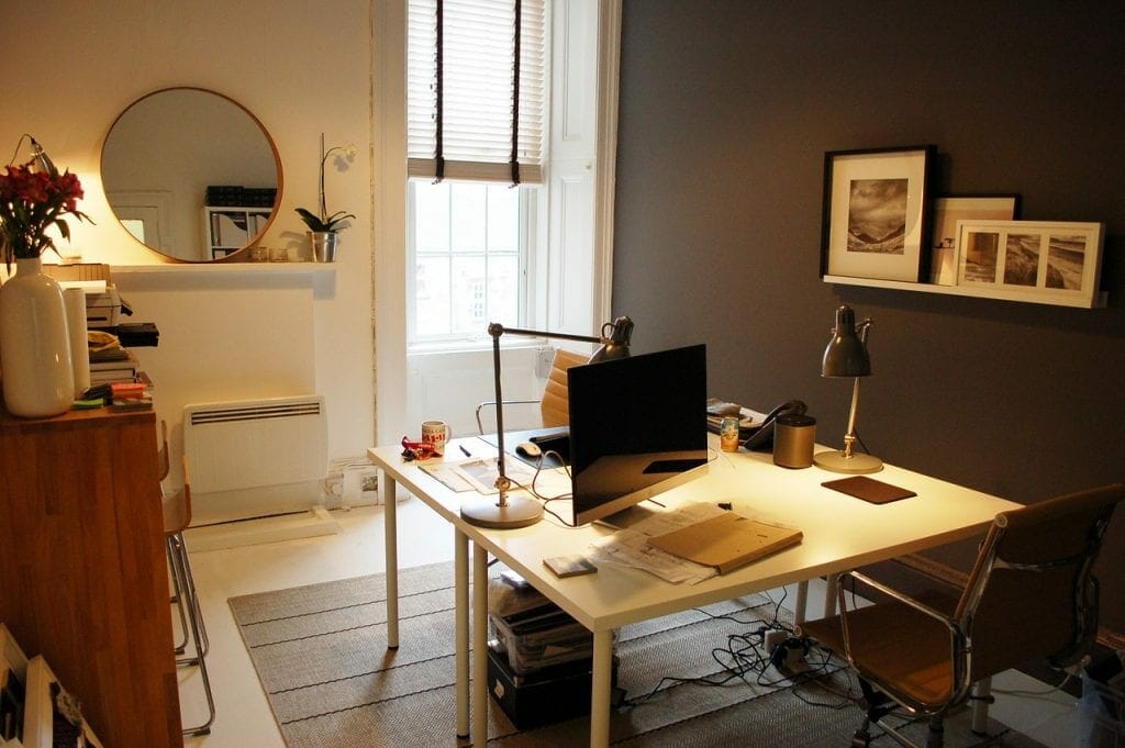 A well organised small space home office