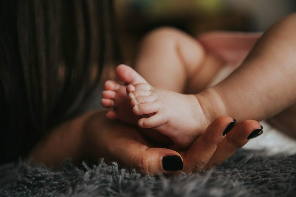 Baby with its mother