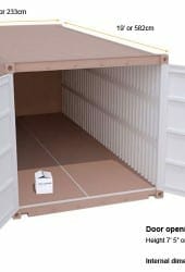 “Storing.com self storage containers near Wymington with drive-up access and rural Bedfordshire setting”