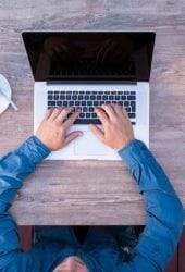man working from home