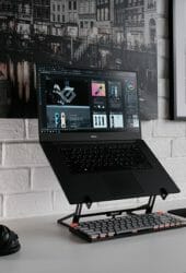 Desk set up for a remote worker