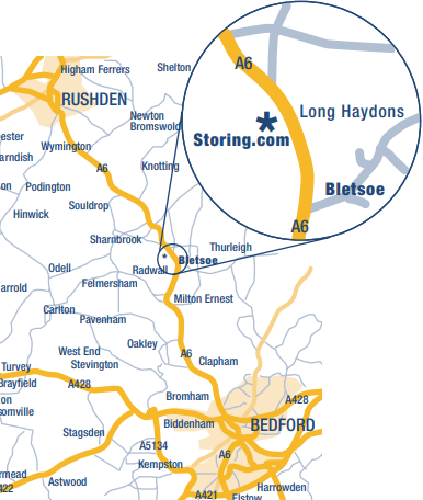 map image of Bletsoe near Bedford