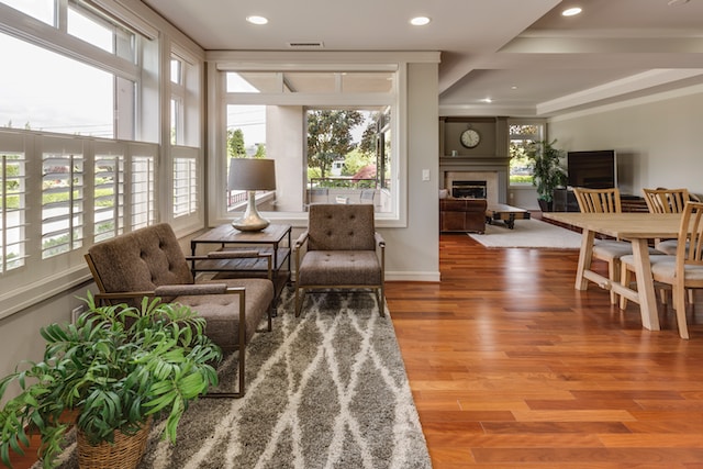 decluttered living-dining room