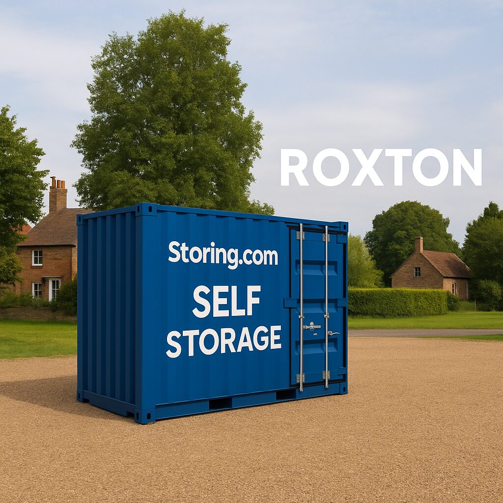 Storing.com self storage container unit near Roxton village, Bedfordshire