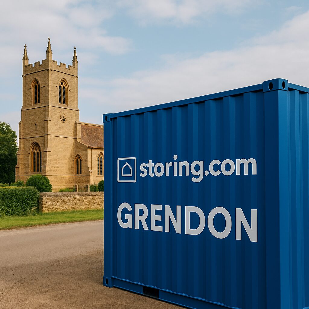 Secure self storage container facility serving residents of Grendon village