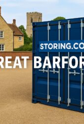 Drive-up storage container at Storing.com’s depot, serving residents of Great Barford